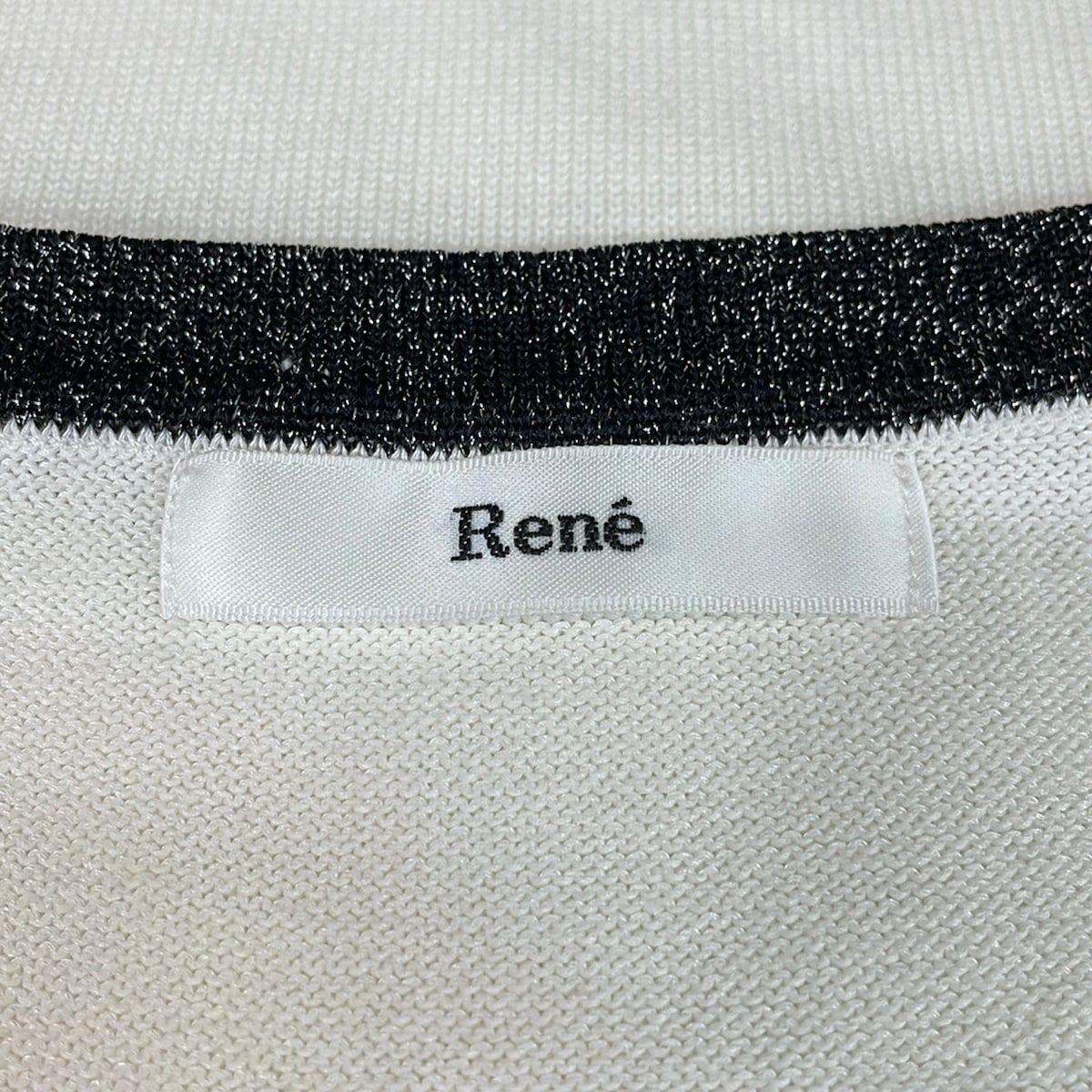Rene(ルネ) 半袖カットソー サイズ36 S レディース美品 - 白×ネイビー