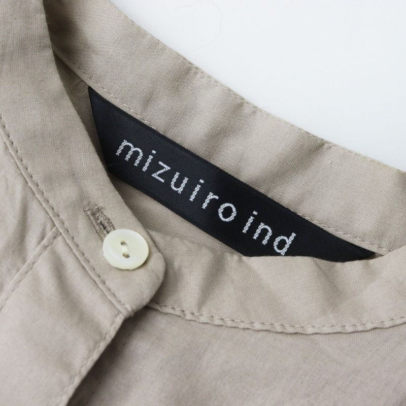 ミズイロインド mizuiro ind コットンローン素材 バンドカラー ワイド