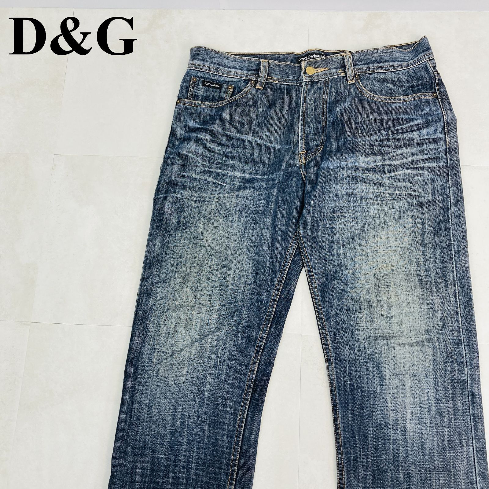 D&G】金刺繍認証タグ ストレートデニム 金ボタン ネオンス... 【D&G 
