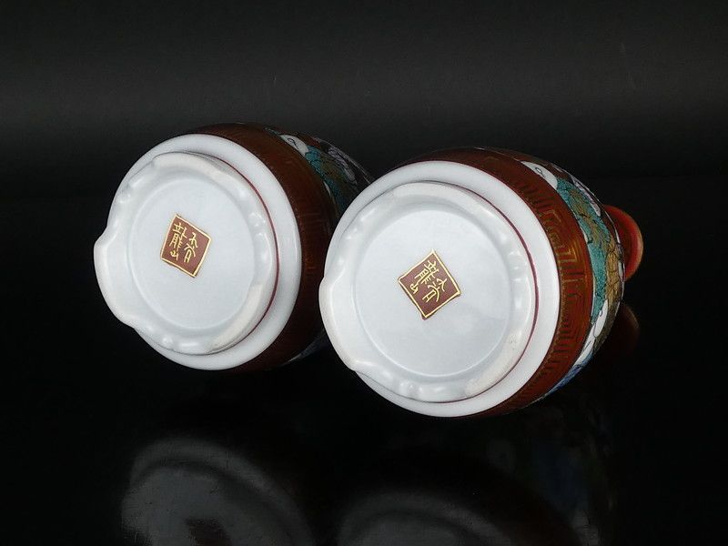 中田龍山 九谷焼「三十六歌撰 御酒器」共箱 保証品 細字 /R547(L-3