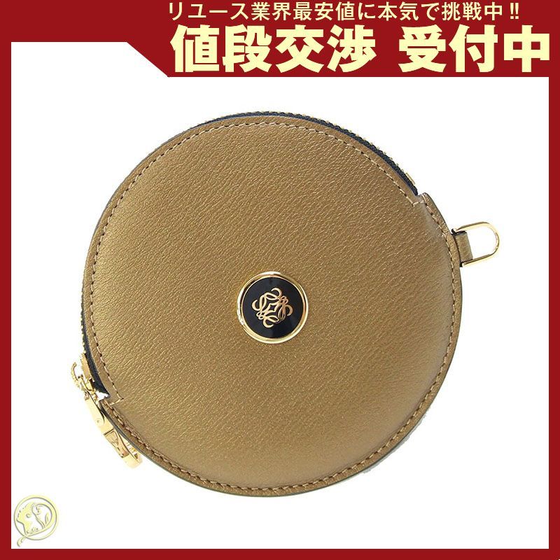 ロエベ コインケース アナグラム ゴールド レザー 中古 14,652円