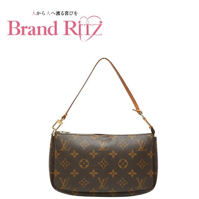 中古 ルイヴィトン モノグラム ハンドバッグ アクセサリーポーチ M51980 ブラウン PVC レザー レディース LOUIS VUITTON 【送料無料】【西神店】
