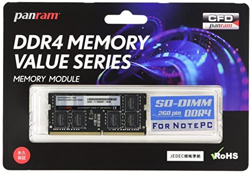 シー・エフ・デー販売 Panram ノートPC用 メモリ DDR4-3200 (PC4-25600) 16GB×1枚 260pin DIMM 無期限保証 相性保証 D4N3200PS-16G(カラー: ブラック)