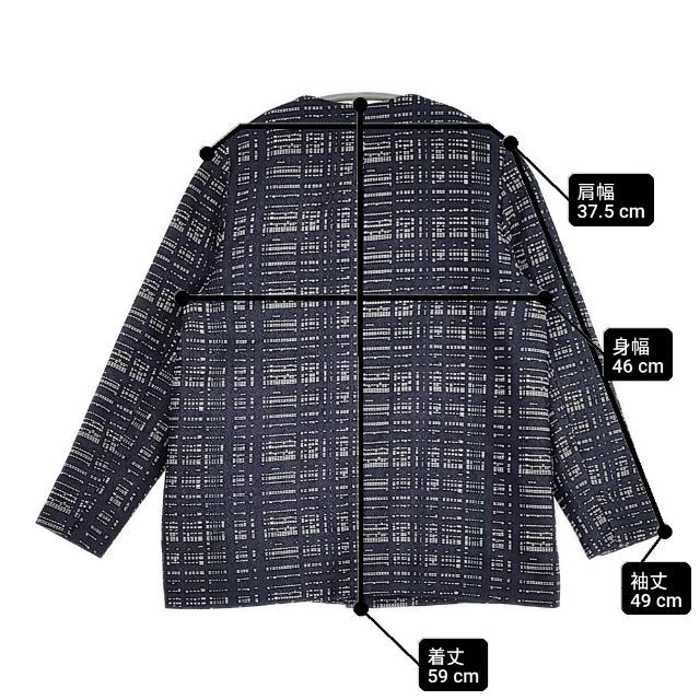 nitca 22-01-JK-001-15-1 ノーカラー ジャケット ネイビー ホワイト 