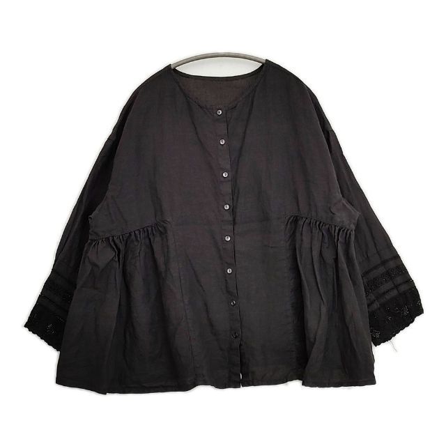 nest Robe リネンレースサイドギャザー2wayブラウス 01243-1098