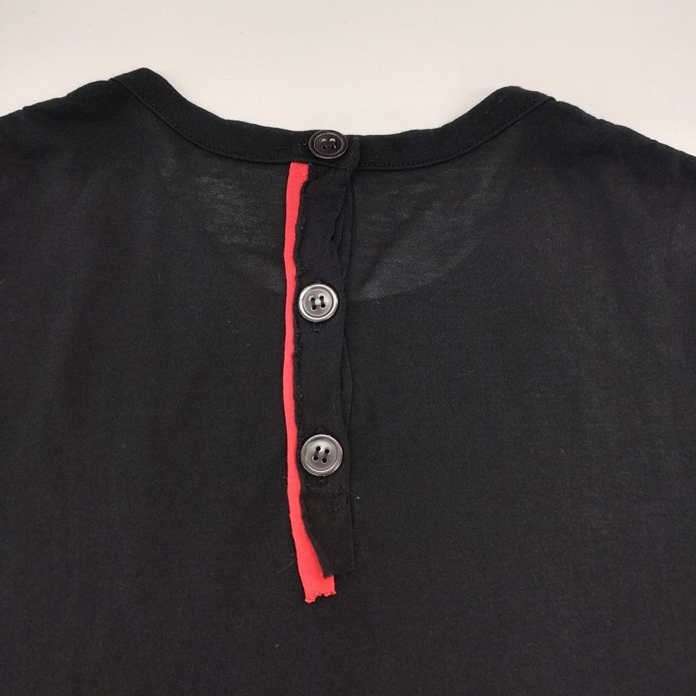 Yohji Yamamoto +NOIR シアー バックボタン コットン サイズ2 半袖T