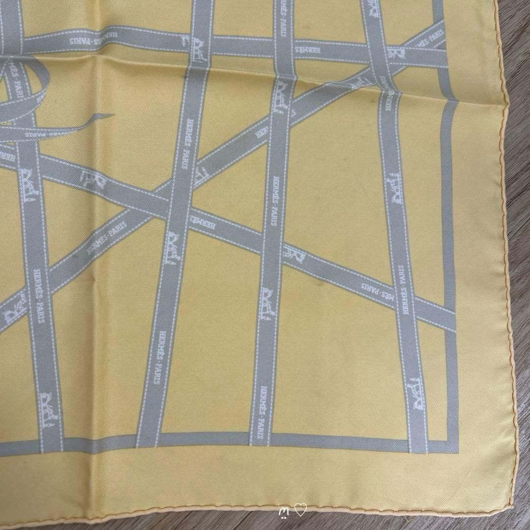 HERMESエルメス カレ45 ガヴロッシュ ボルデュックリボン シルク