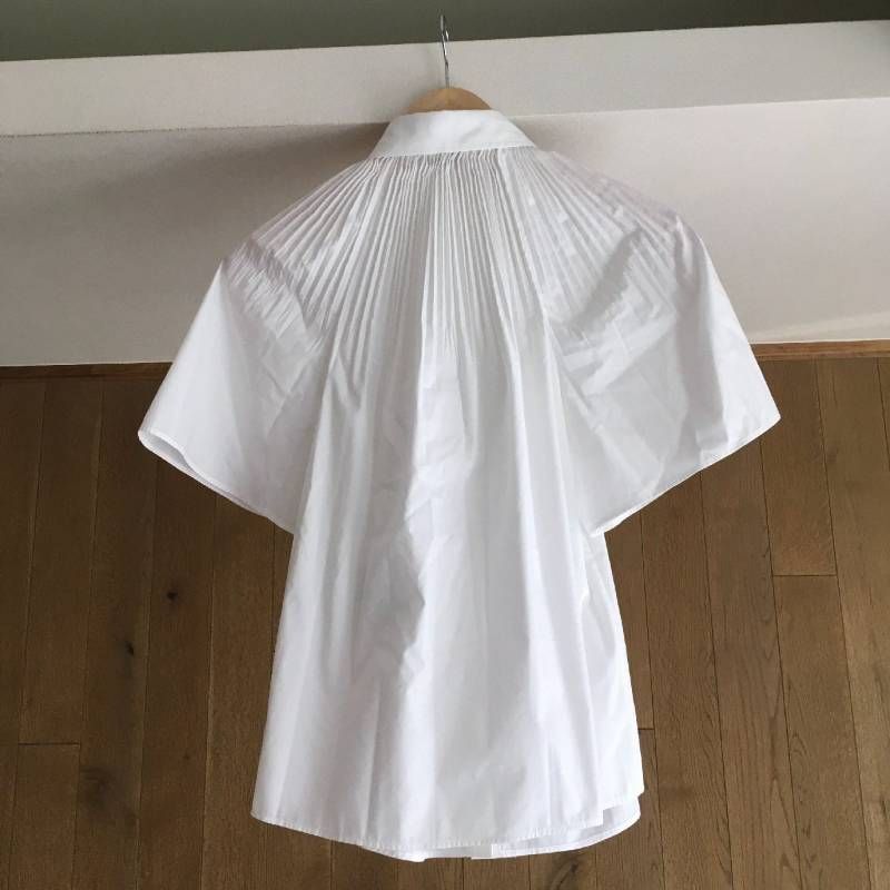 レッドヴァレンティノ シャツ 長袖 バック チュール ホワイト 白 38 極美品 RED VALENTINO レッドヴァレンティノ プリーツ シャツ38 - メルカリ