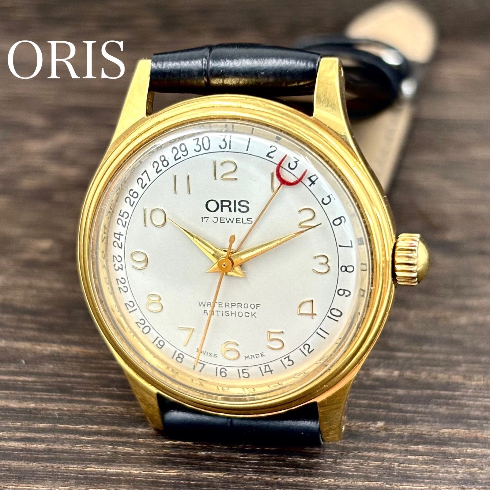 稼働/OH済】ORIS/オリス ポインターデイト 手巻き 17石 コブラ針