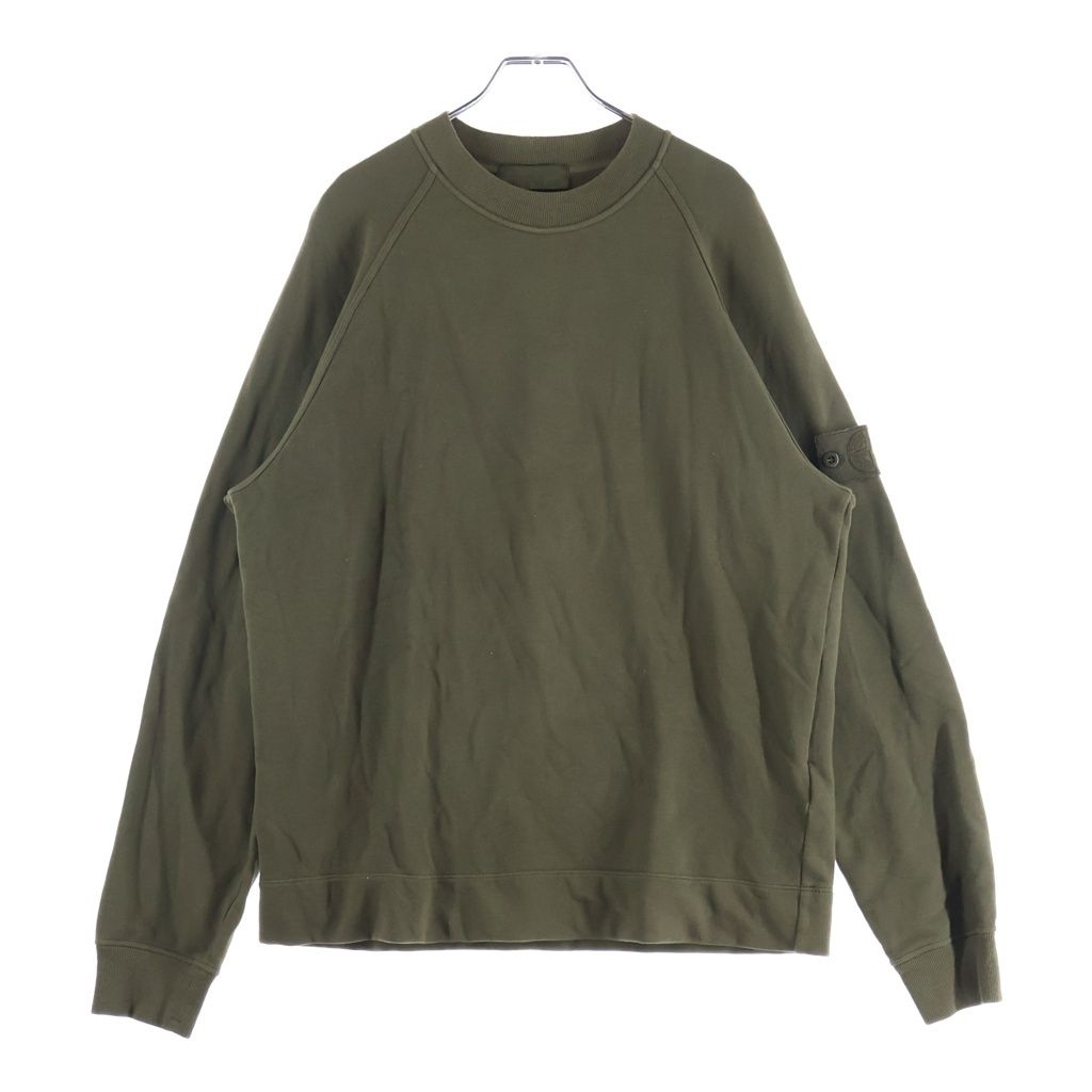 STONE  カーキスウェット STONE ISLAND (ストーンアイランド) □ロゴパッチスウェットトレーナー