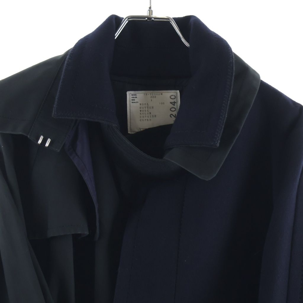 Sacai (サカイ) 19AW ドッキングトレンチコート ステンカラーコート