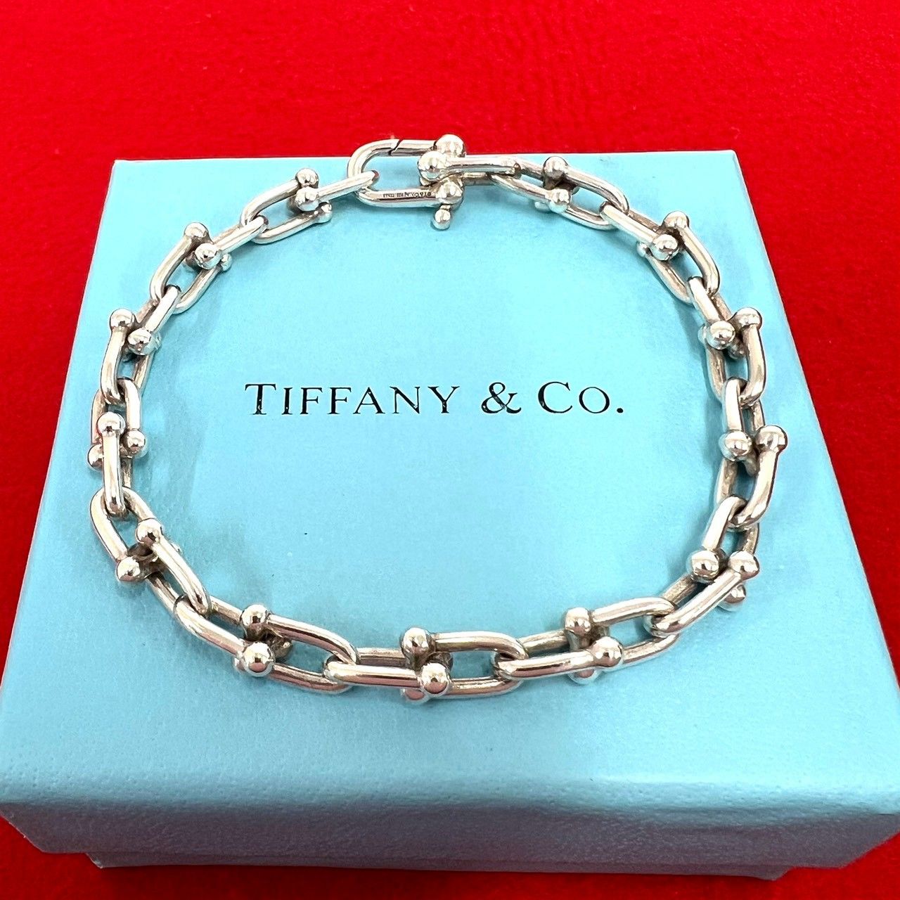 美品 TIFFANY&Co. ティファニー 925SV オープンハート バングル