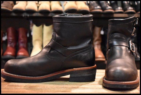 8.5E 良品 黒タグ】Chippewa チペワ 1901M10 ショートエンジニア