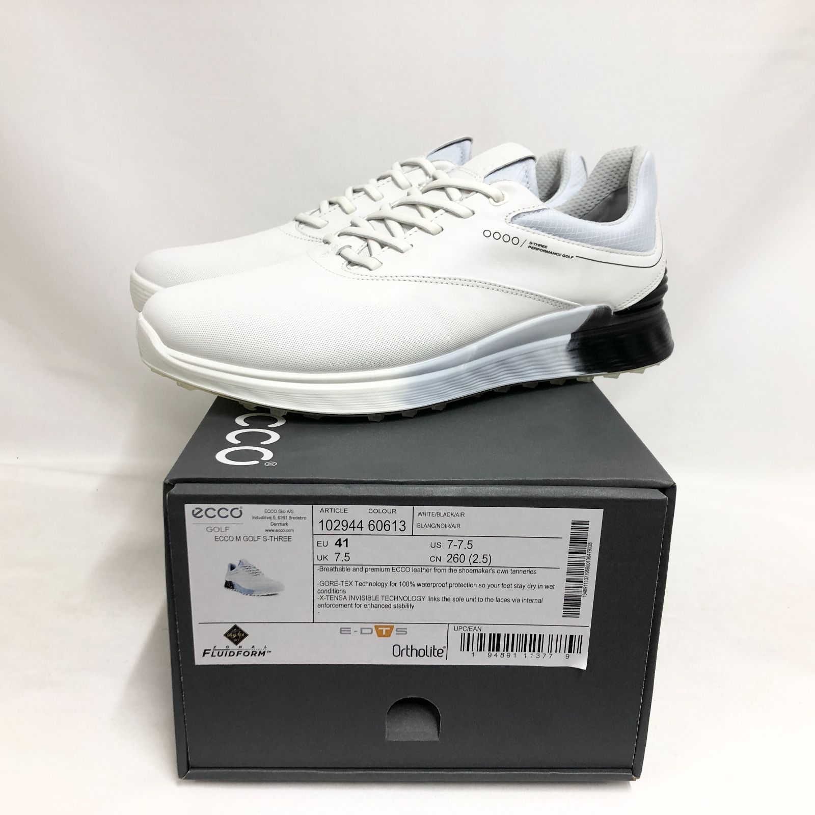 新品未使用 ECCO GOLF エススリー ゴアテックス ゴルフシューズ