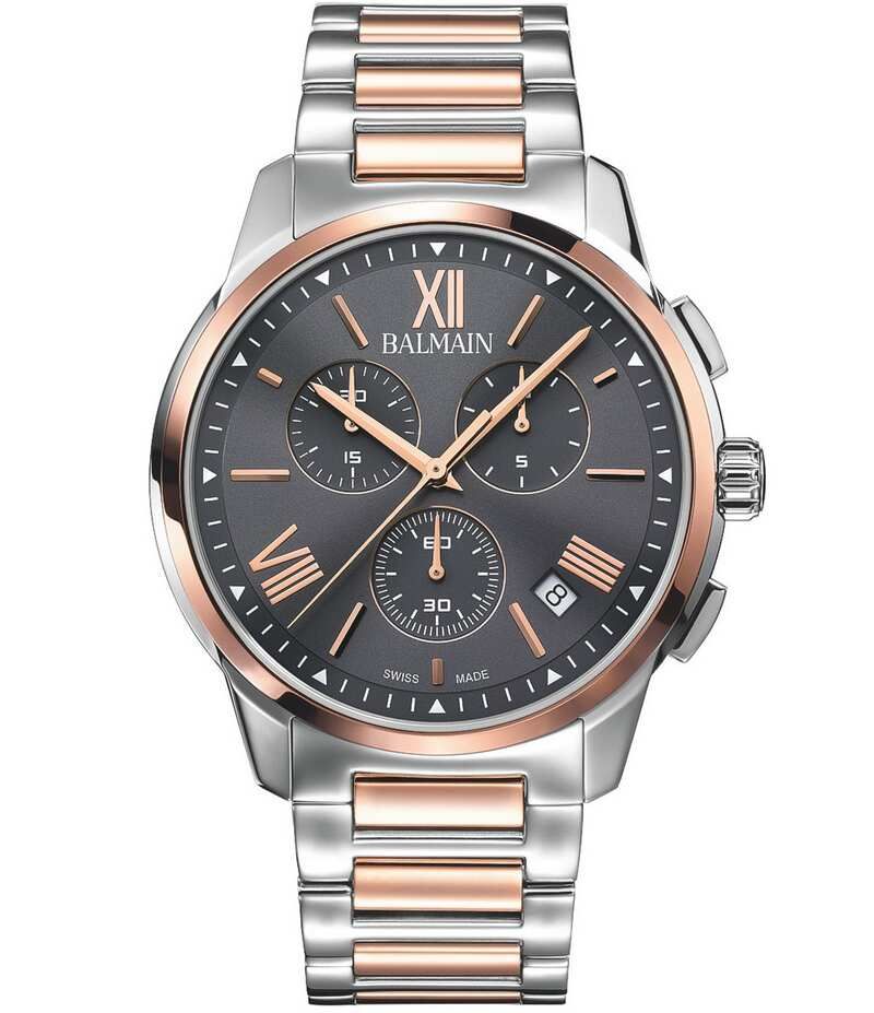 バルマン レディース アクセサリー 腕時計 Tシャツ Balmain Mens Quartz Analog Two Tone Stainless Steel Bracelet Watch Two To