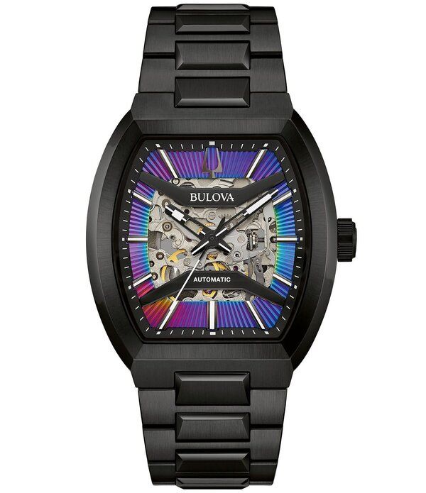 ブロバ レディース アクセサリー 腕時計 Tシャツ Bulova Mens Maquinautomatic Black Tone Stainlessteel Bracelet Watch Black