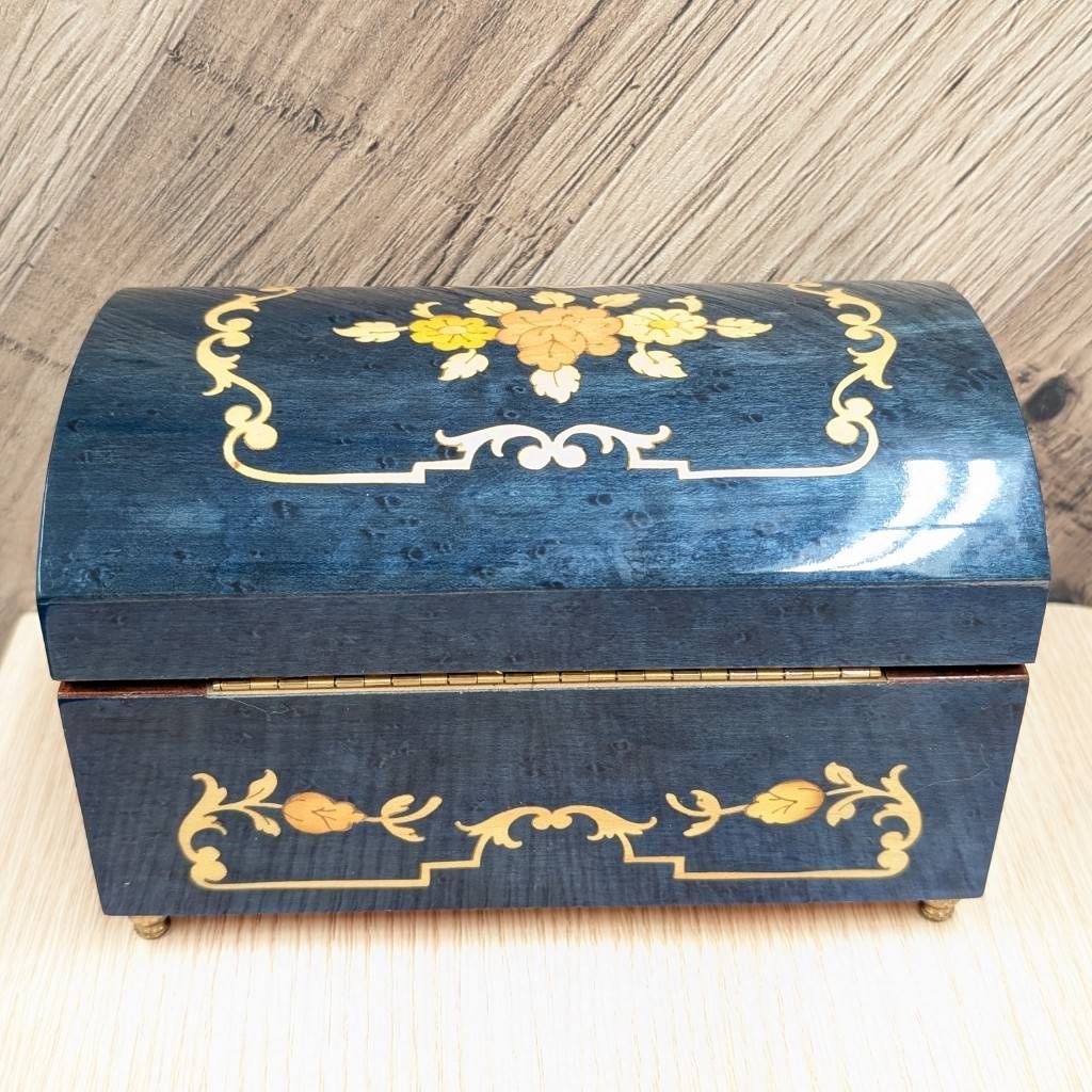 彦】REUGE ROMANCE オルゴール 木象嵌 小物入れ 木製 アクセサリー