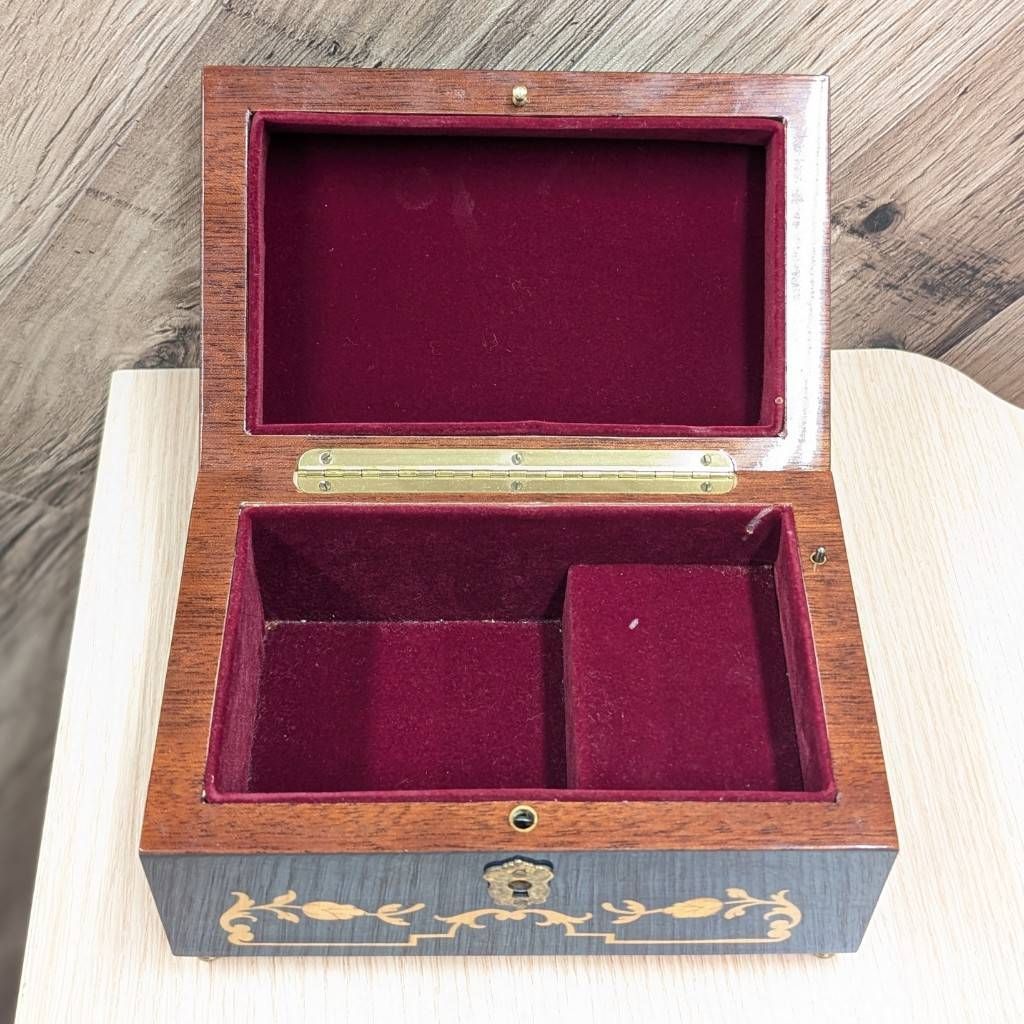 彦】REUGE ROMANCE オルゴール 木象嵌 小物入れ 木製 アクセサリー