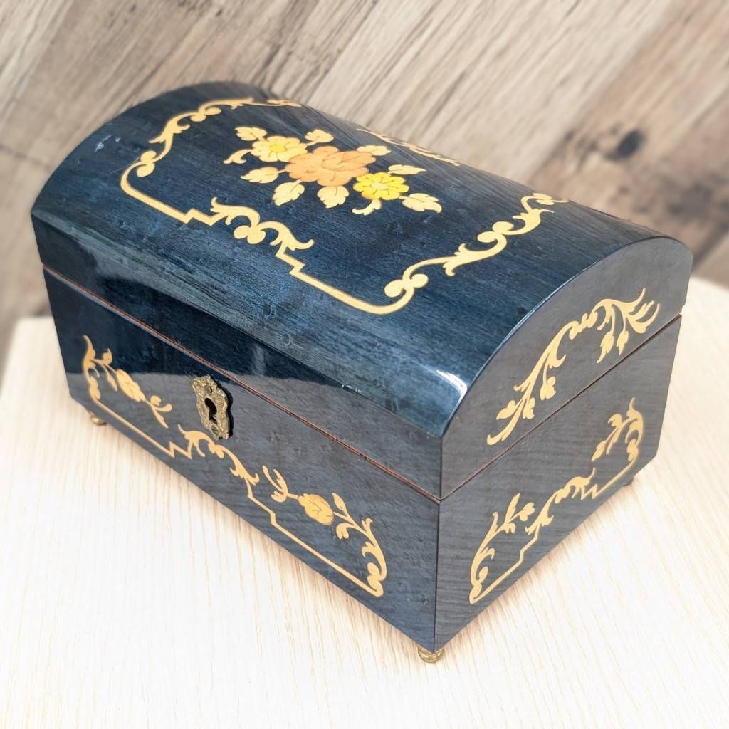 彦】REUGE ROMANCE オルゴール 木象嵌 小物入れ 木製 アクセサリー