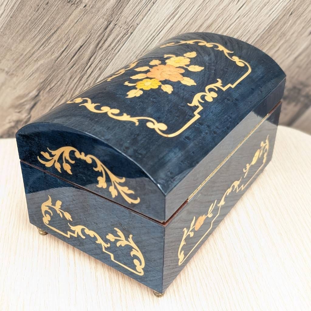 Romance オルゴール 宝石箱 Swiss made by Reuge 彦】REUGE ROMANCE オルゴール 木象嵌 小物入れ 木製 アクセサリー