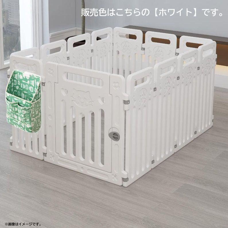 E7042◆未使用 ペットフェンス ドア付き ハイタイプ Ksmsem K-p-13 ペットサークル 折りたたみ式