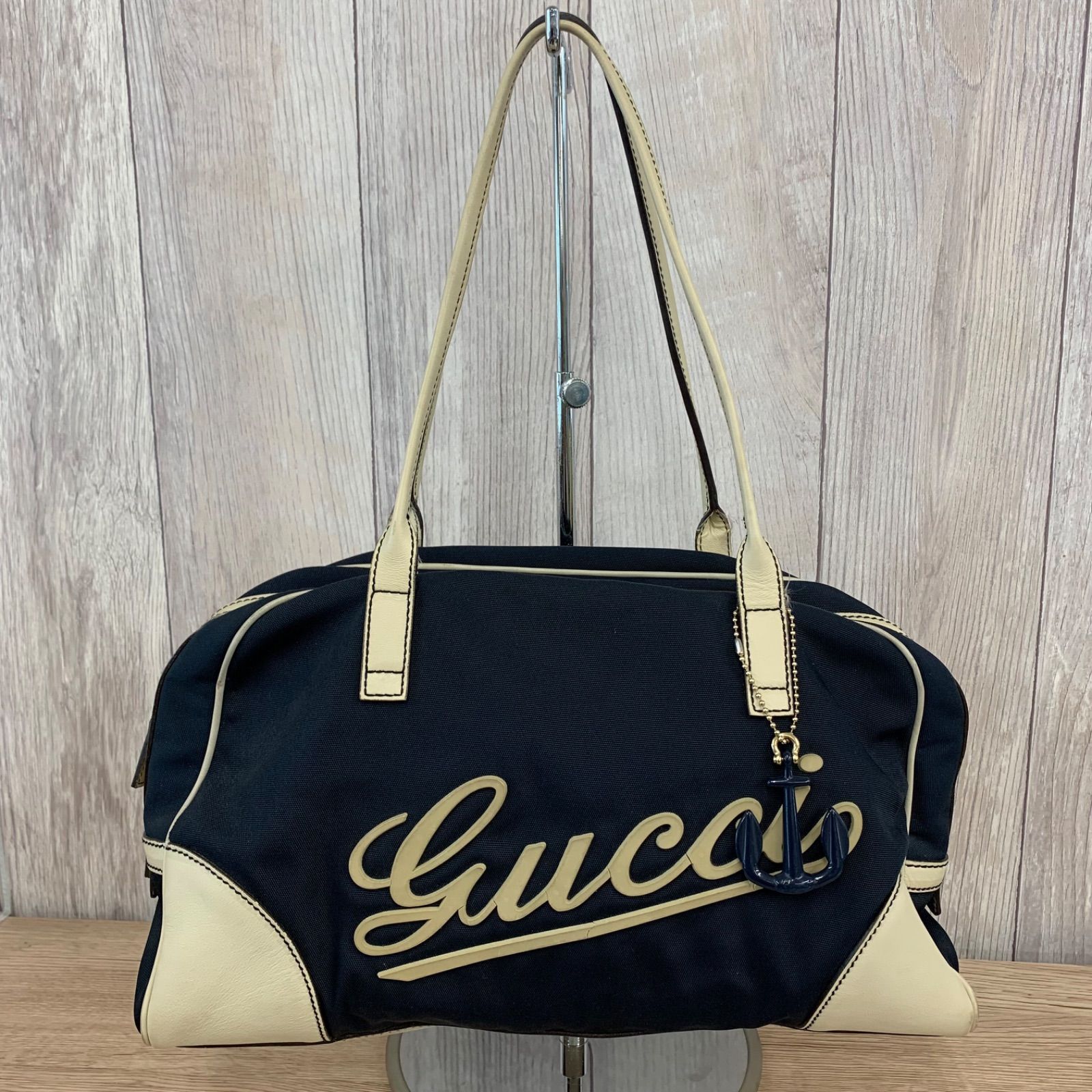 GUCCI グッチ ミニボストン ショルダーバック グルーズライン ネイビー