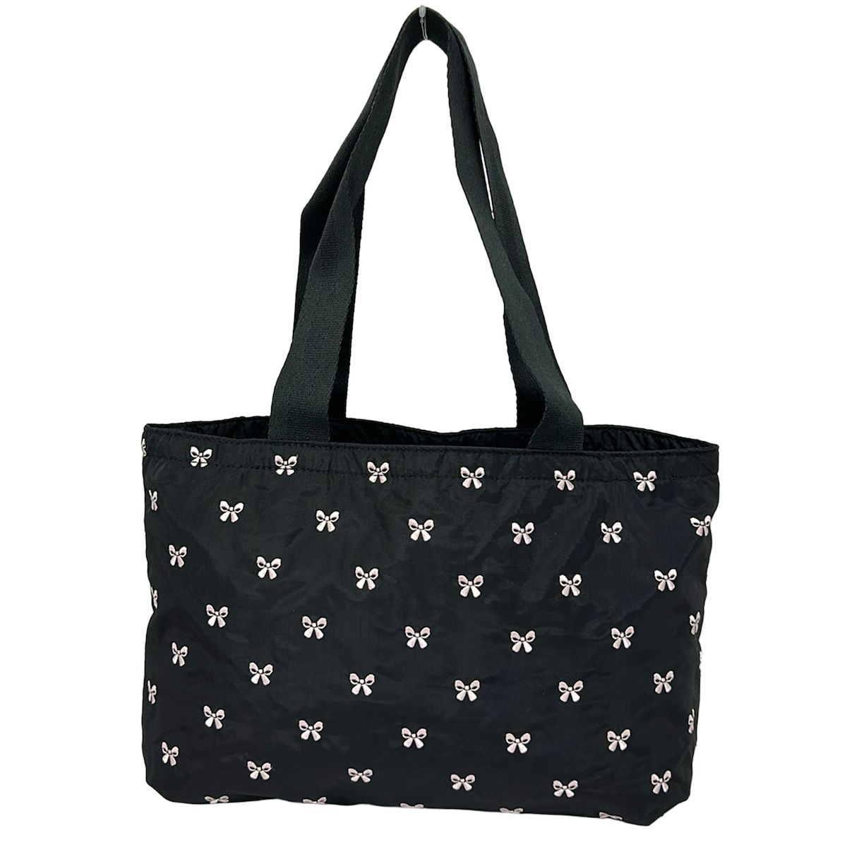 LESPORTSAC(レスポートサック) トートバッグ美品 - 黒×ピンク 刺繍 