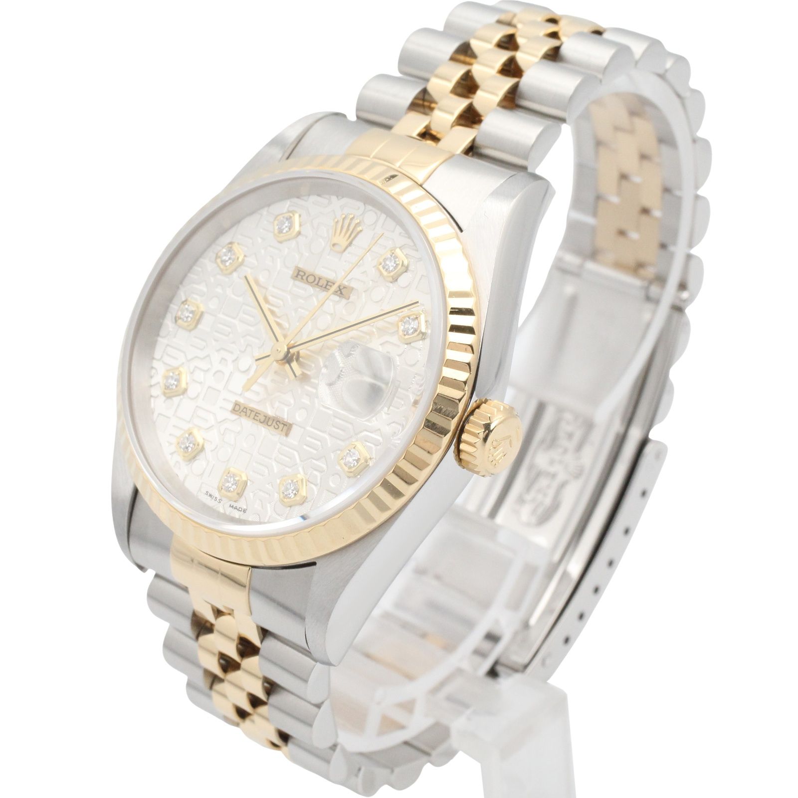 ロレックス ROLEX 腕時計 デイトジャスト 10Pダイヤ T番 16233G SIL/コン/NP K18(イエローゴールド) ステンレススチール デイトジャスト 10Pダイヤ T番 メンズ Used A ロレックス ROLEX 腕時計 デイトジャスト 10Pダイヤ T番 16233G SIL/コン/NP K18(イエローゴールド) ステンレススチール デイトジャスト 10Pダイヤ T番 メンズ Used A