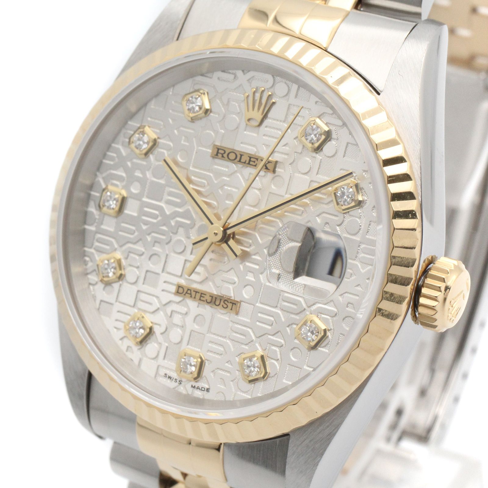 ロレックス ROLEX 腕時計 デイトジャスト 10Pダイヤ T番 16233G SIL/コン/NP K18(イエローゴールド) ステンレススチール デイトジャスト 10Pダイヤ T番 メンズ Used A ロレックス ROLEX 腕時計 デイトジャスト 10Pダイヤ T番 16233G SIL/コン/NP K18(イエローゴールド) ステンレススチール デイトジャスト 10Pダイヤ T番 メンズ Used A