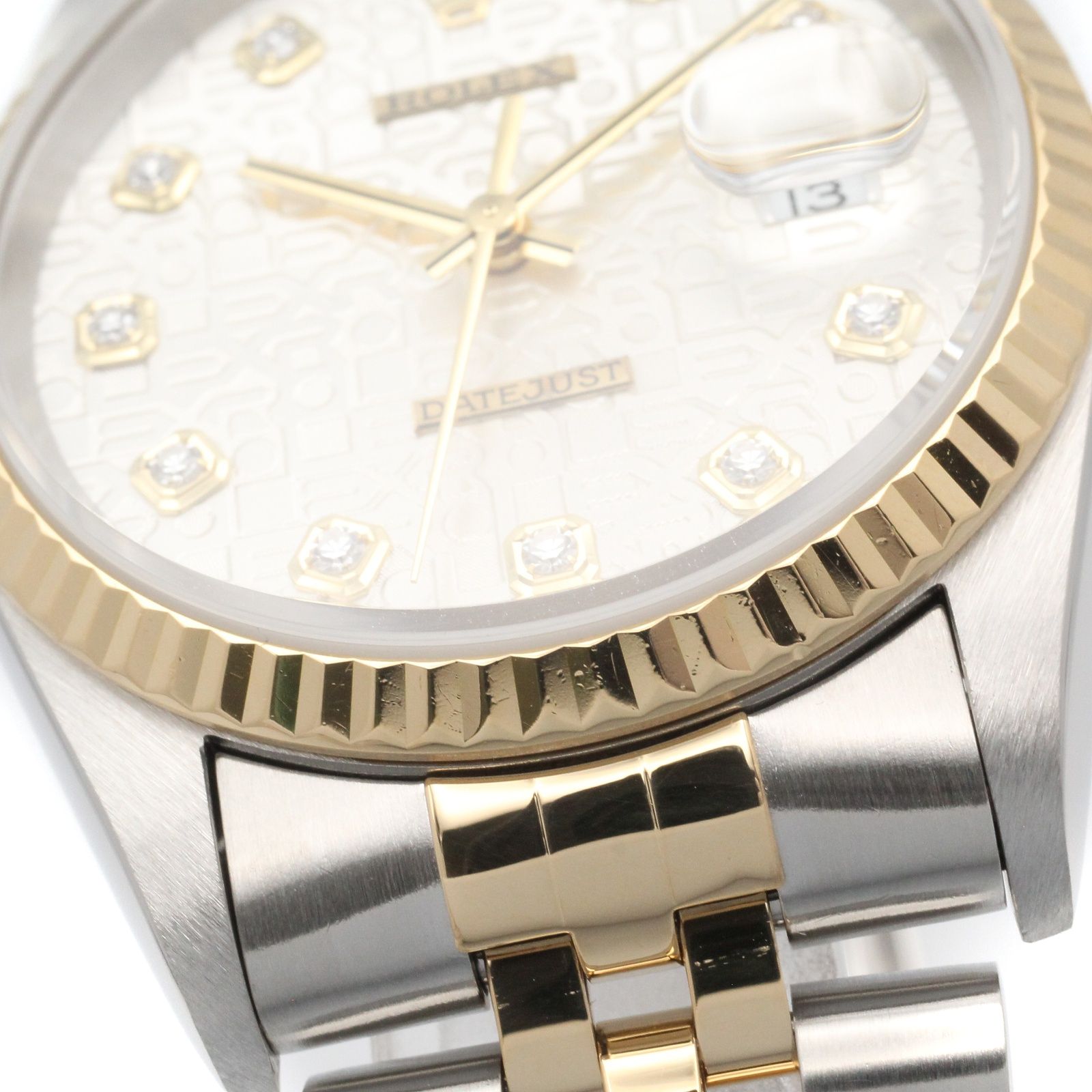 ロレックス ROLEX 腕時計 デイトジャスト 10Pダイヤ T番 16233G SIL/コン/NP K18(イエローゴールド) ステンレススチール デイトジャスト 10Pダイヤ T番 メンズ Used A ロレックス ROLEX 腕時計 デイトジャスト 10Pダイヤ T番 16233G SIL/コン/NP K18(イエローゴールド) ステンレススチール デイトジャスト 10Pダイヤ T番 メンズ Used A