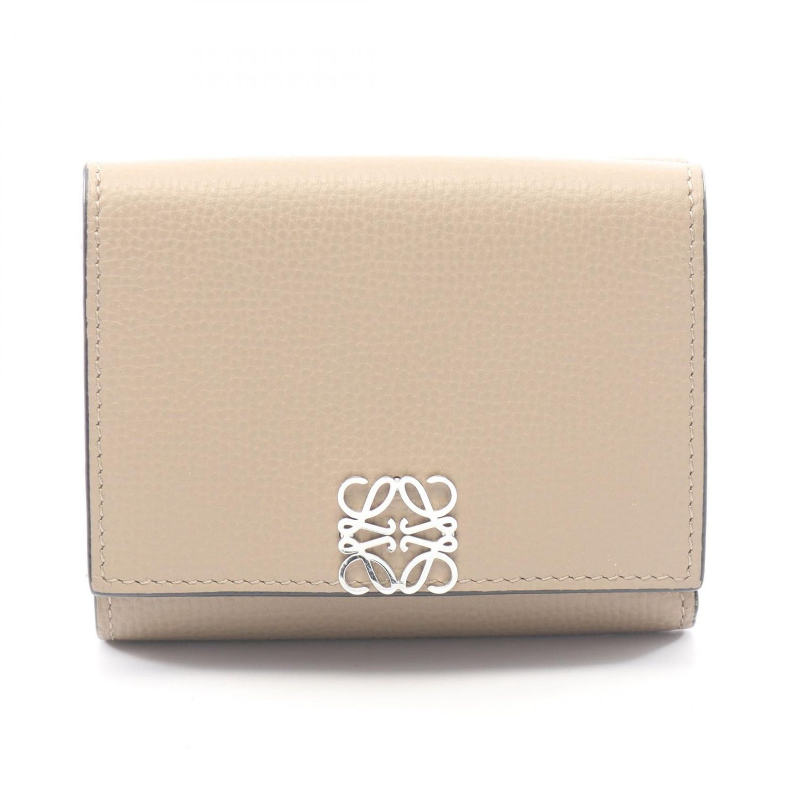 ロエベ LOEWE 三つ折り財布 アナグラム トライフォールド ウォレット C821TR2X1 グレージュ レザー アナグラム トライフォールド 三つ折り財布 レディース Used A 38,220円