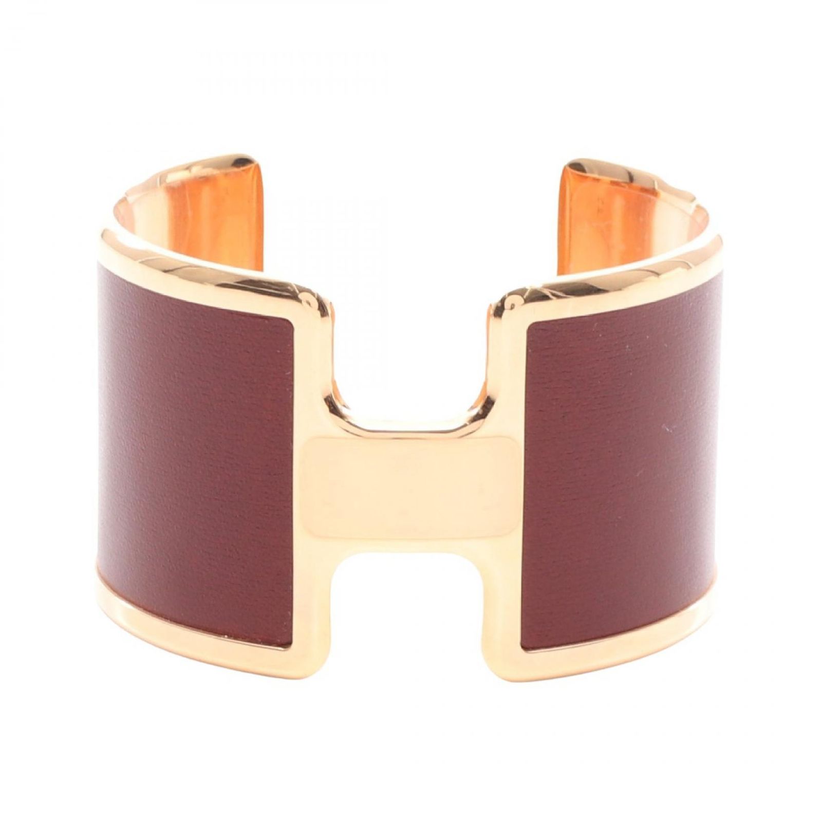 エルメス HERMES バングル オランプ ルージュ カーフ(牛革) GP(ゴールドメッキ) バングル レディース Used A