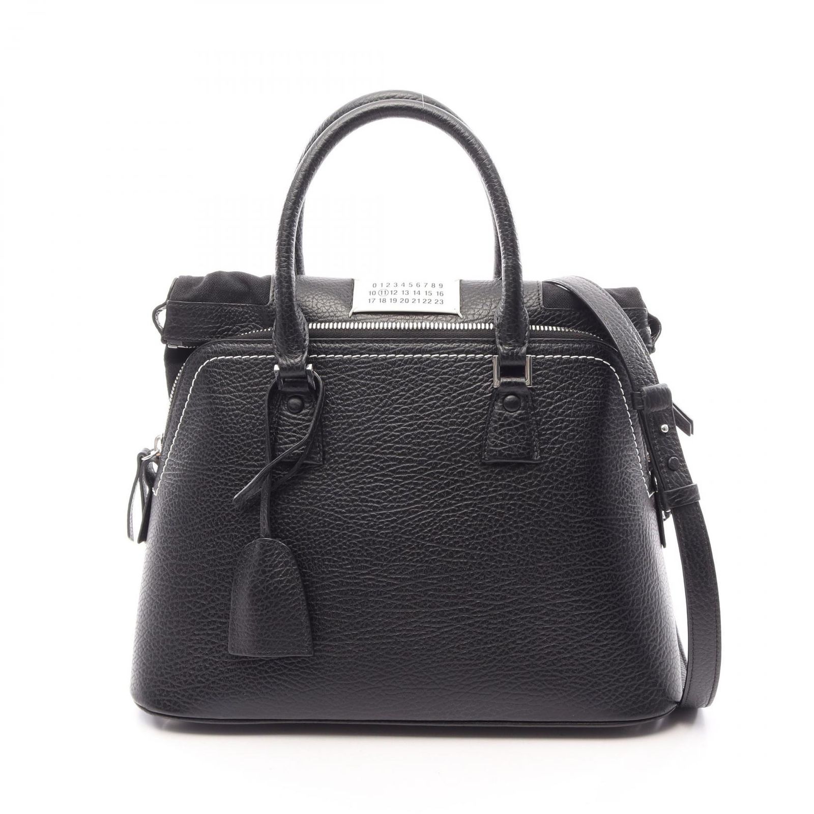 メゾンマルジェラ11 Maison Margiela 11 ハンドバッグ 5AC ミディアム 2WAY S56WG0093 ブラック/ホワイト レザー 5AC ミディアム レディース Used A