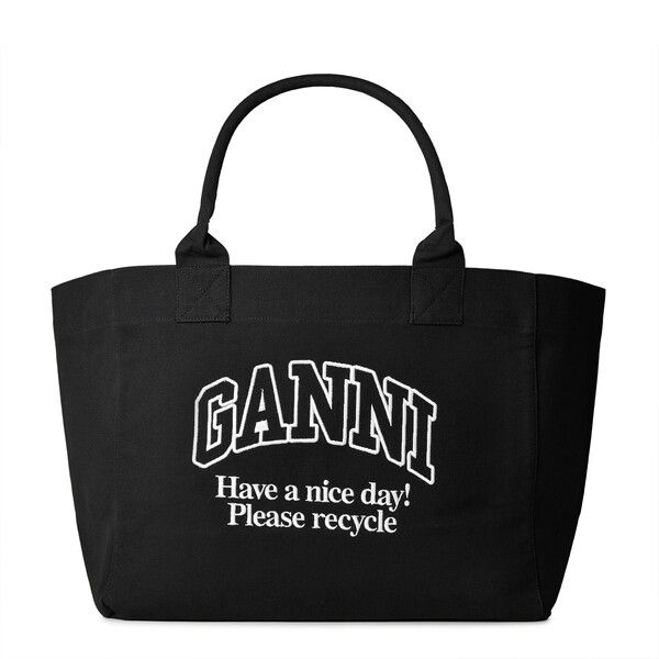 ガニー レディース バッグ ハンドバッグ GANNI Oversized Canvas Tote Bag Phantom