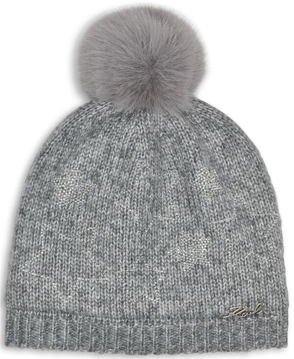 カール ラガーフェルド レディース アクセサリー 帽子 KARL LAGERFELD PARIS Womens Studded Star Detail Beanie Heather Granite ヘ