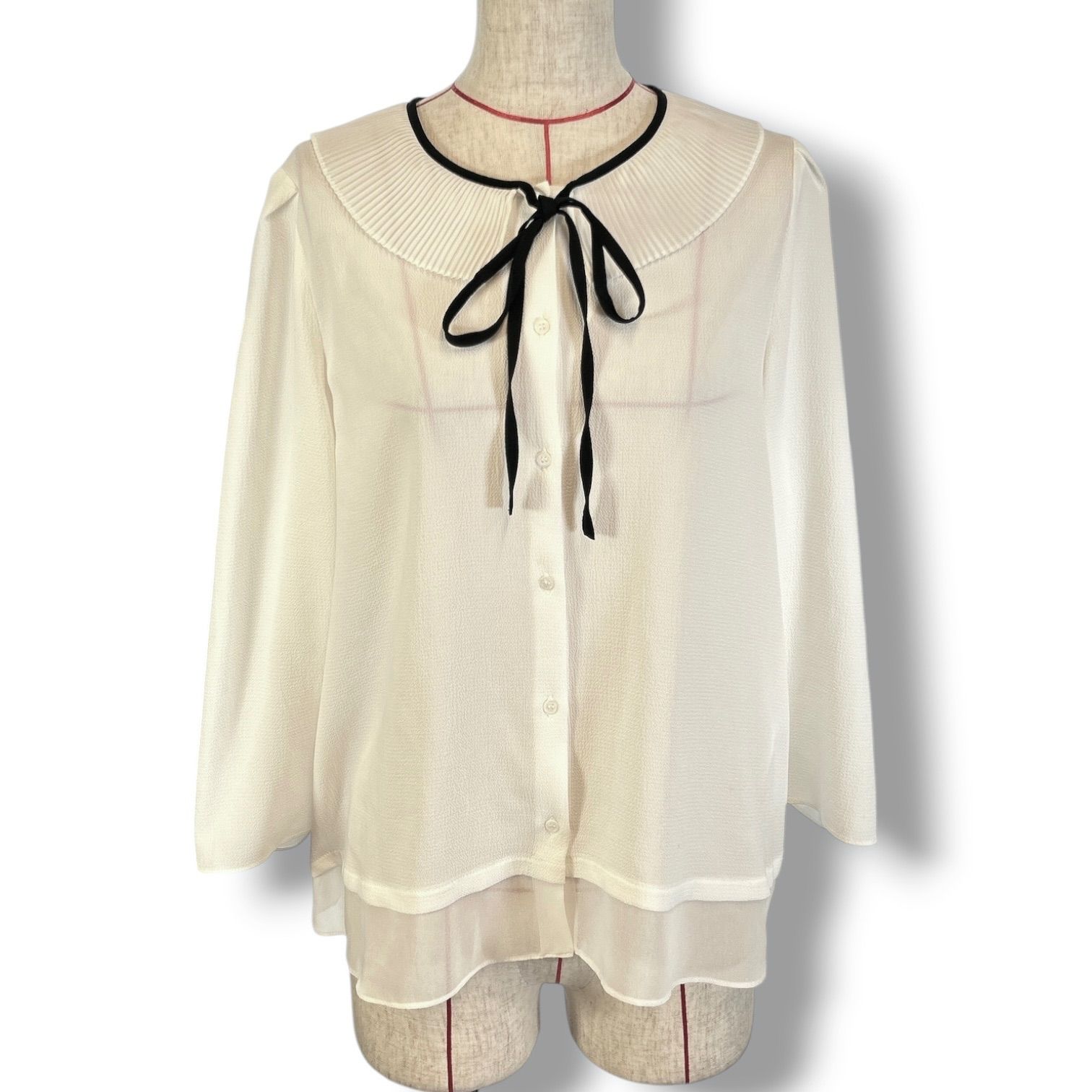 CLAUDIE PIERLOT クローディピエルロ プリーツカラーブラウス シャツ 