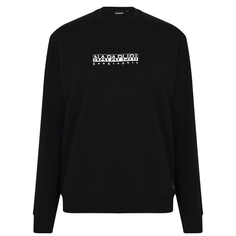 ナパピリ メンズ アウター ニット・セーター スウェット シャツ ロゴ Napapijri Box Logo Crew Sweatshirt Black ブラック