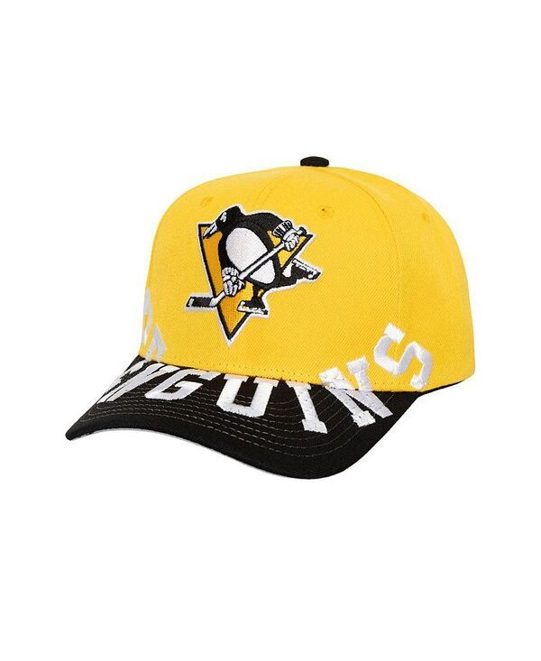 ミッチェルネス メンズ アクセサリー 帽子 Mitchell Ness Mens GoldBlack Pittsburgh Penguins Under Arch TwoTone Pro Crown