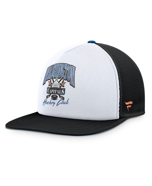 ファナティクス メンズ アクセサリー 帽子 キャップ Fanatics Mens WhiteBlack Washington Capitals Decades Collection Foam Fron