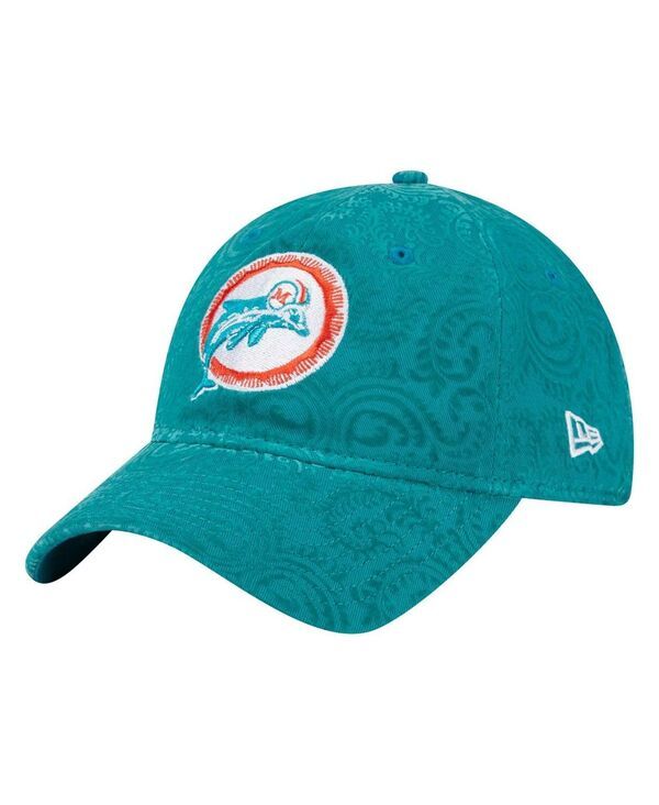 ニューエラ レディース アクセサリー 帽子 New Era Womens Aqua Miami Dolphins Throwback Flair 9TWENTY Adjustable Hat Aqua