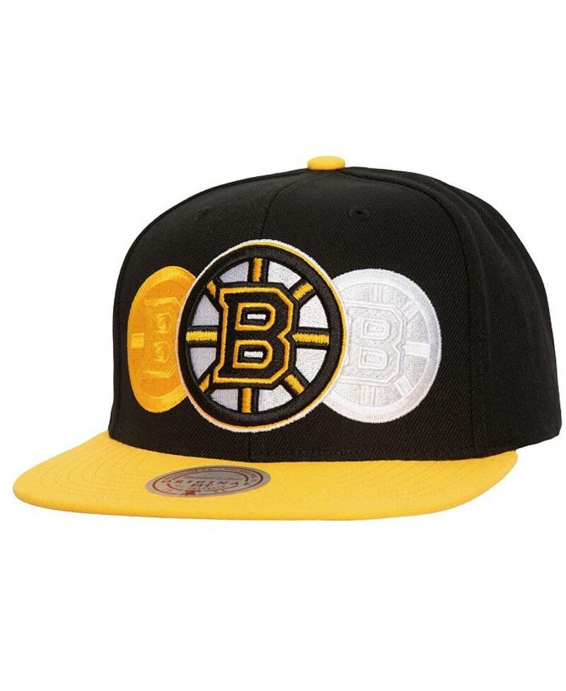 ミッチェルネス メンズ アクセサリー 帽子 Mitchell Ness Mens Black Boston Bruins Soul Triple Up Snapback Hat Black ブラック