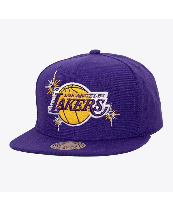 ミッチェルネス メンズ アクセサリー 帽子 Mitchell Ness Mens Purple Los Angeles Lakers Starlight Snapback Hat Purple パープ