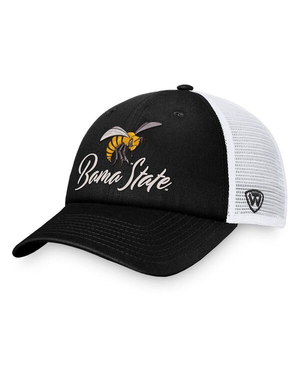 トップオブザワールド レディース アクセサリー 帽子 Top of the World Womens BlackWhite Alabama State Hornets Charm Trucker Ad