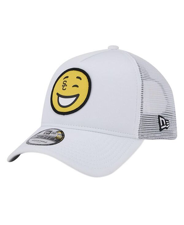 ニューエラ メンズ アクセサリー 帽子 New Era Mens White USC Trojans Wink Foam Trucker Adjustable Hat White ホワイト