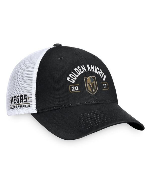 ファナティクス メンズ アクセサリー 帽子 Fanatics Mens BlackWhite Vegas Golden Knights Free Kick Trucker Adjustable Hat