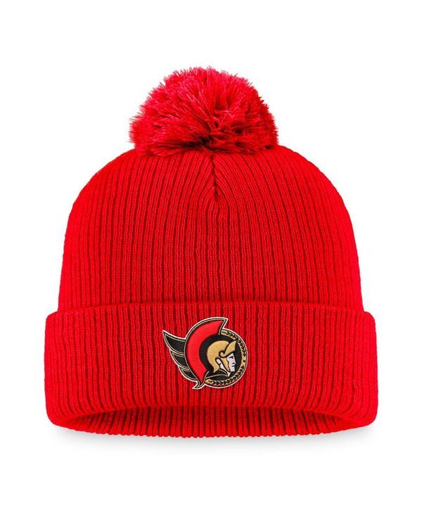 ファナティクス メンズ アクセサリー 帽子 ニット ロゴ Fanatics Mens Red Ottawa Senators Core Primary Logo Cuffed Knit Hat wit