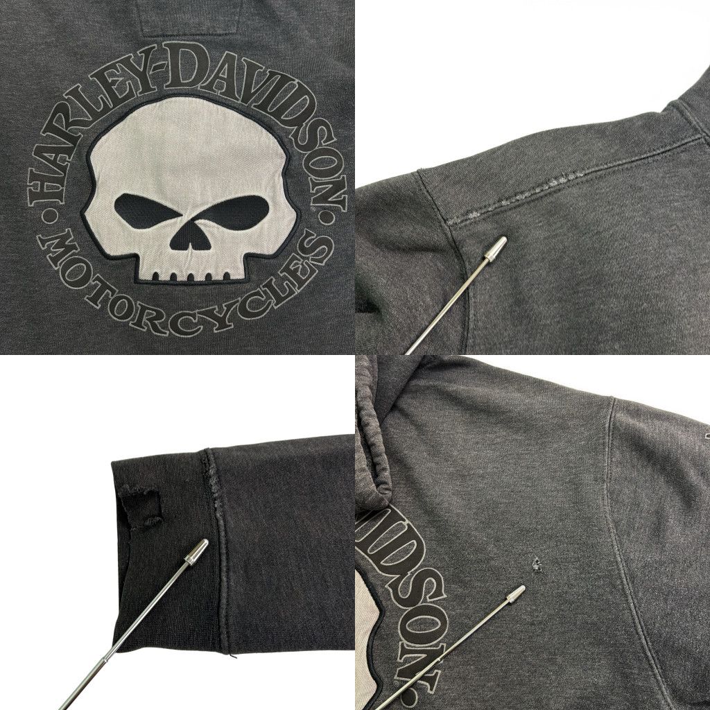 HARLEY DAVIDSON ハーレーダビッドソン スカルロゴ スウェットパーカー 大きいサイズ モーターサイクル(メンズ 2XL)中古 古着 Y6898 HARLEY DAVIDSON ハーレーダビッドソン スカルロゴ スウェットパーカー
