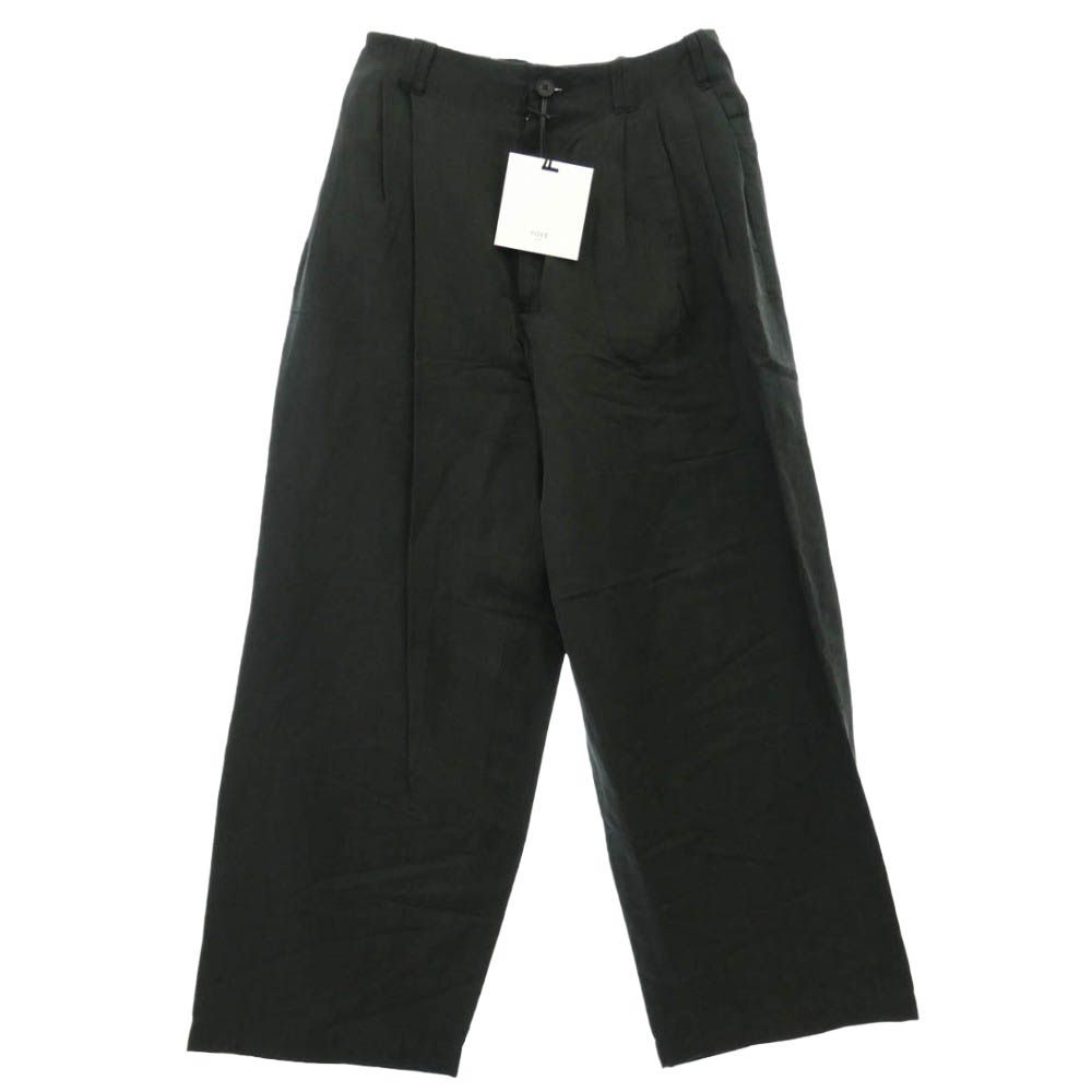 ヨーク YOKE 26SS YK26SS01209P Linen Silk Kersey 3pleated Tapered Trousers リネンシルクカルゼ ワイド テーパード 3プリーツ パンツ トラウザーズ ブラック系 2【中古】 ヨーク YOKE 26SS YK26SS01209P Linen Silk Kersey 3pleated Tapered