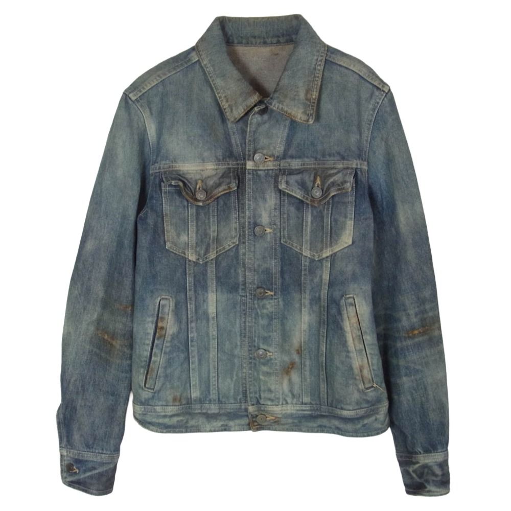 SHELLAC シェラック 45921 Denim Jacket ソフトダメージ デニムジャケット Gジャン インディゴブルー系 44【中古】 SHELLAC シェラック 45921 Denim Jacket ソフトダメージ デニム