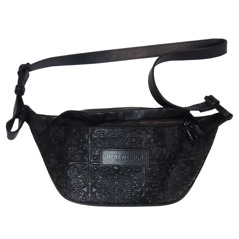 DEAL DESIGN ディールデザイン 黒 ハンド ショルダー バッグ DEAL DESIGN ディールデザイン real leather shoulder bag レザー ロゴ
